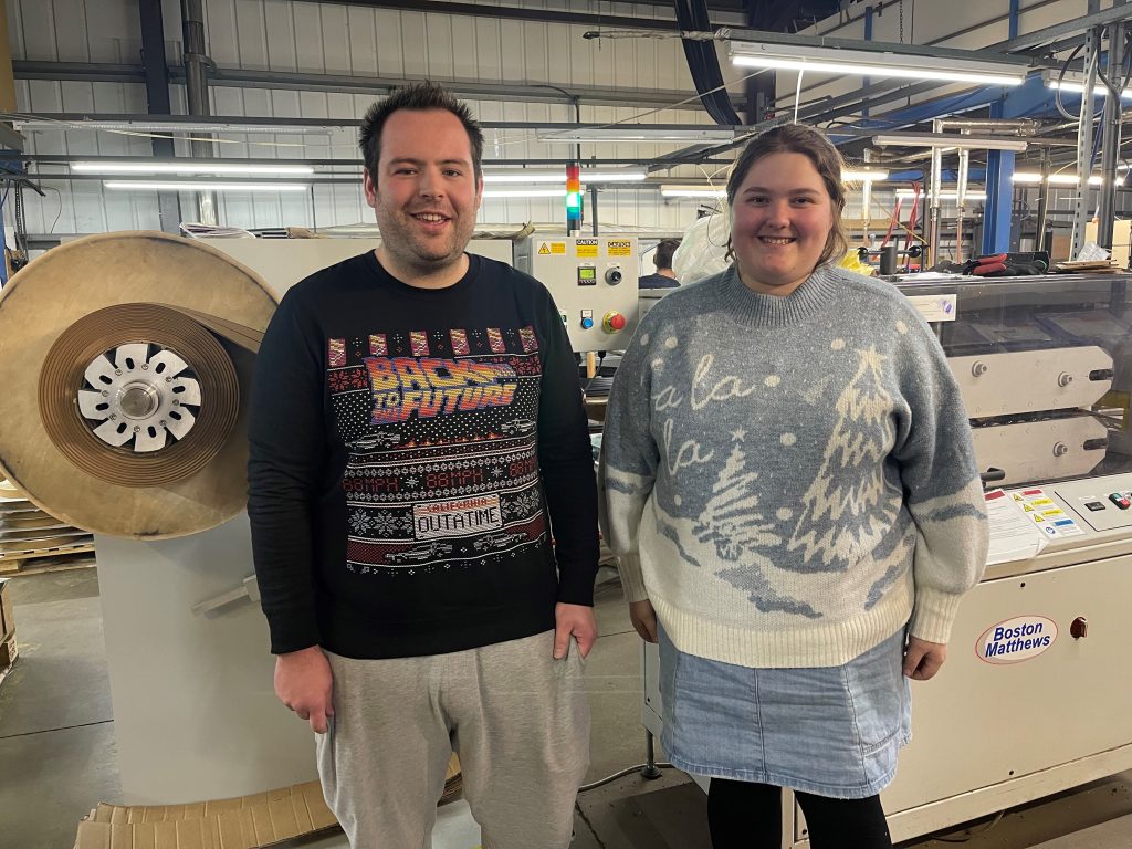 Christmas Jumper Day, the production team donning Christmas jumpers.